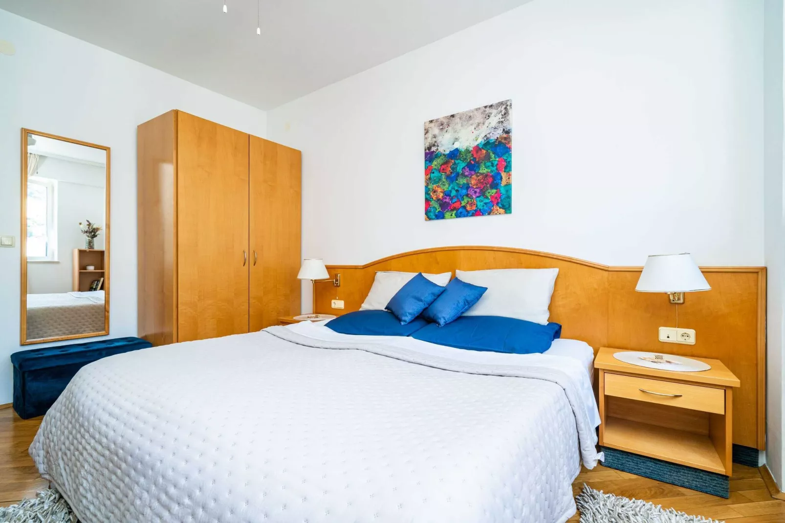 Down Town Apartments - One Bedroom Apartment with Balcony-Bedroom