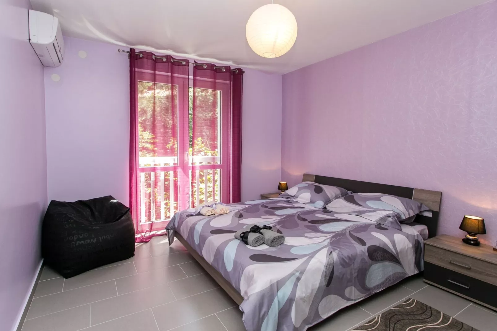 Apartment Lapad Bay- Luxury Two-Bedroom Apartment with Balcony(Black-Ivanišević)-Bedroom