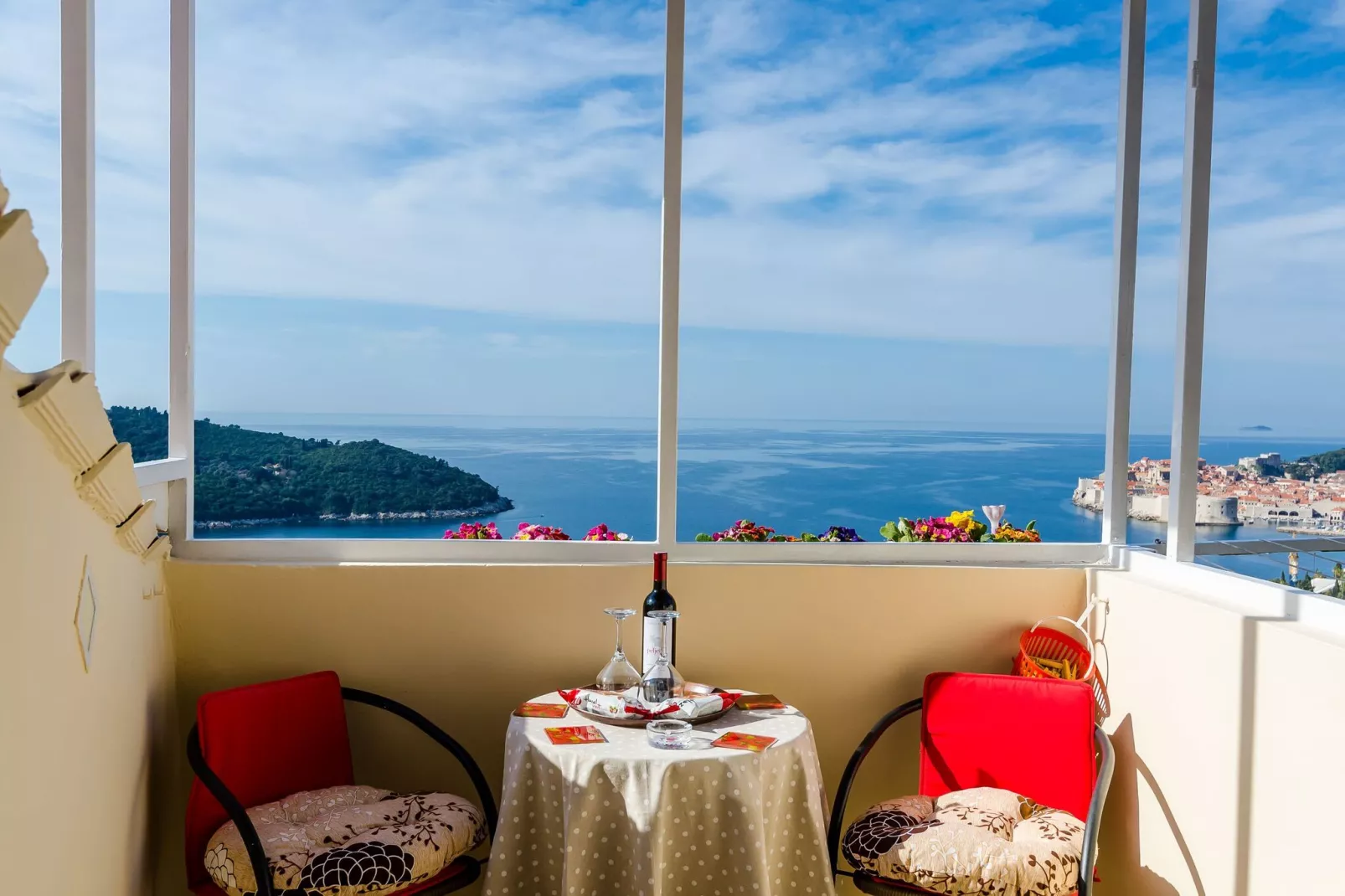 Apartment Vedrana- One-Bedroom Apartment with Balcony and Sea View-Terrace balcony