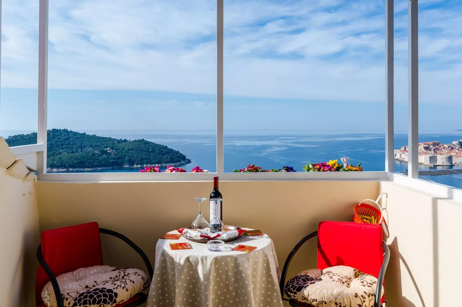 Apartment Vedrana- One-Bedroom Apartment with Balcony and Sea View-Terrace balcony