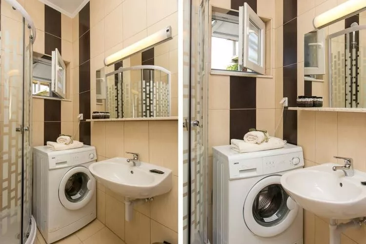 Apartments Olive - Comfort One Bedroom Apartment with Terrace and Sea View - Popolica 50-Bathroom