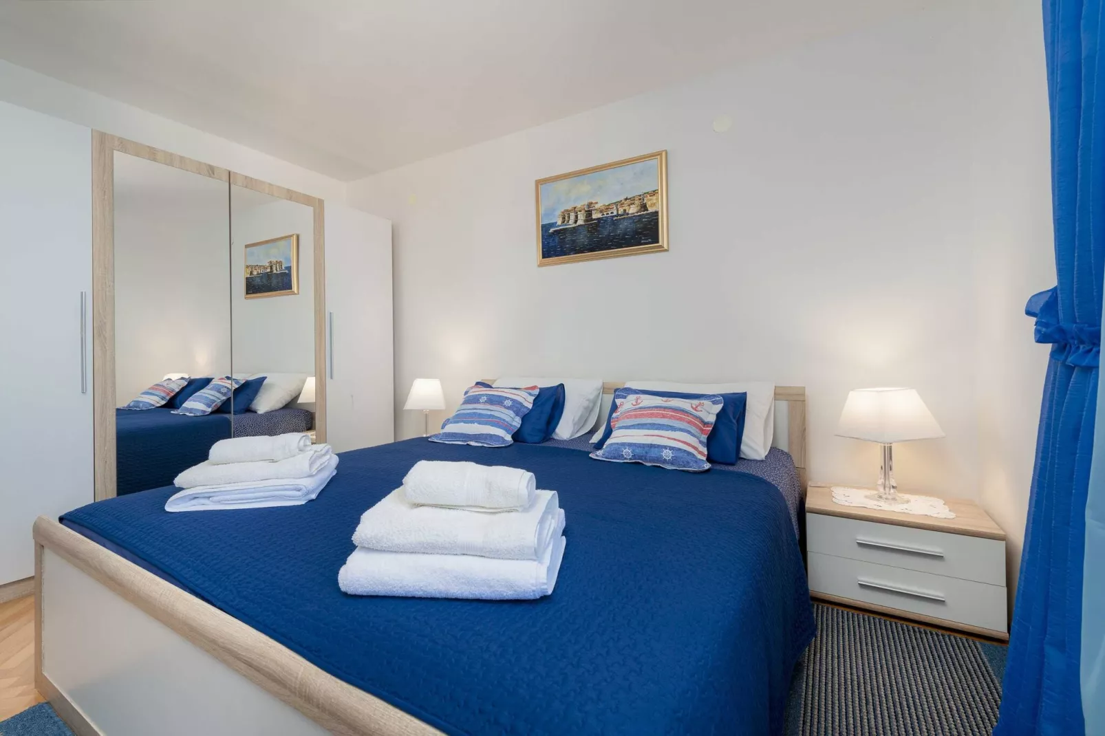 Blue Harmony Sea View Apartment - Two Bedroom Apartment with Balcony and Sea View-Bedroom