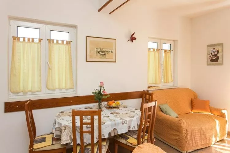 Apartments Marina - One Bedroom Apartment with Balcony and Sea View-Living room