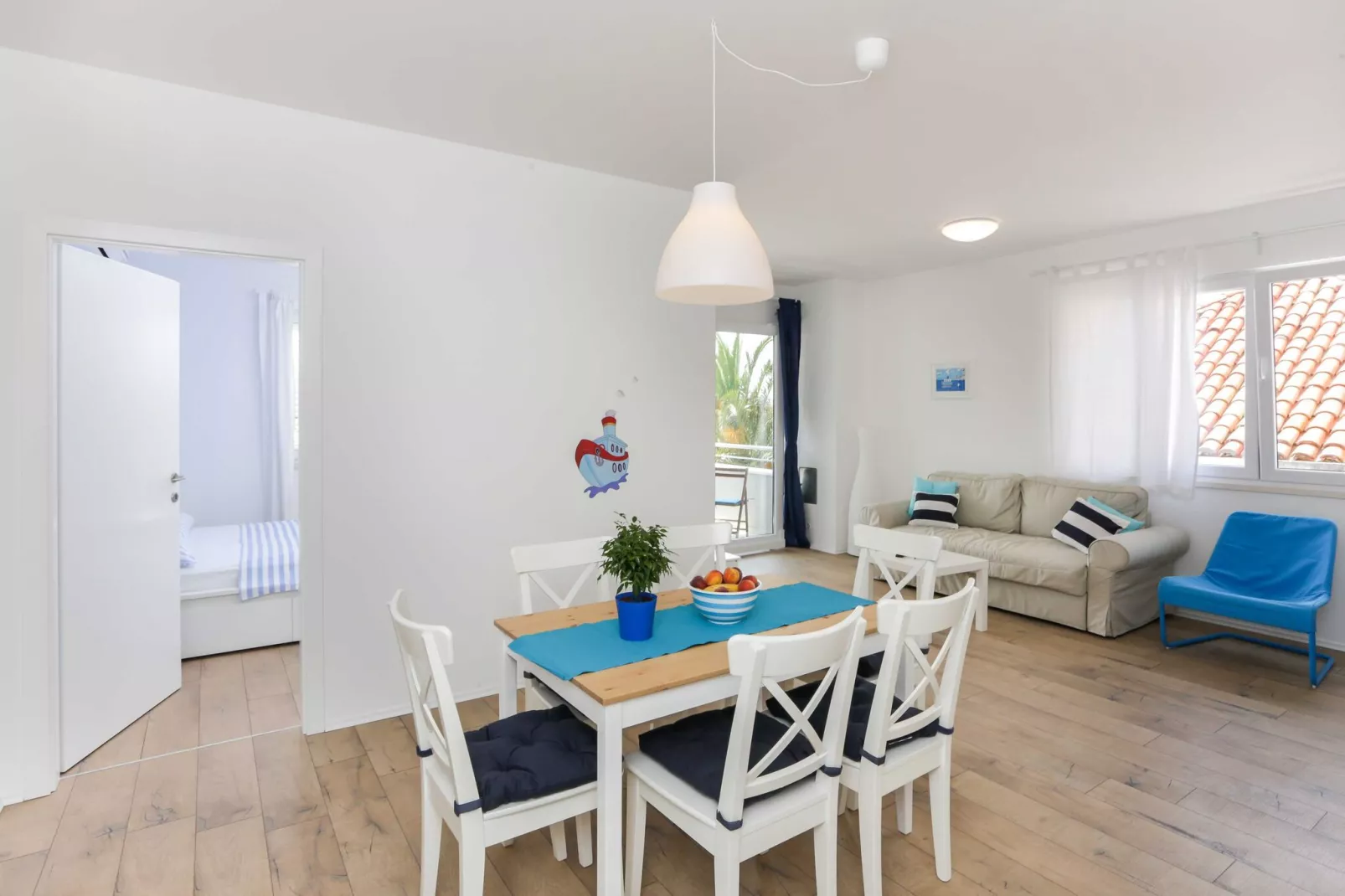 Apartments Villa Karmen - Two-Bedroom Apartment with Balcony and Sea View (Luči)-Dining room