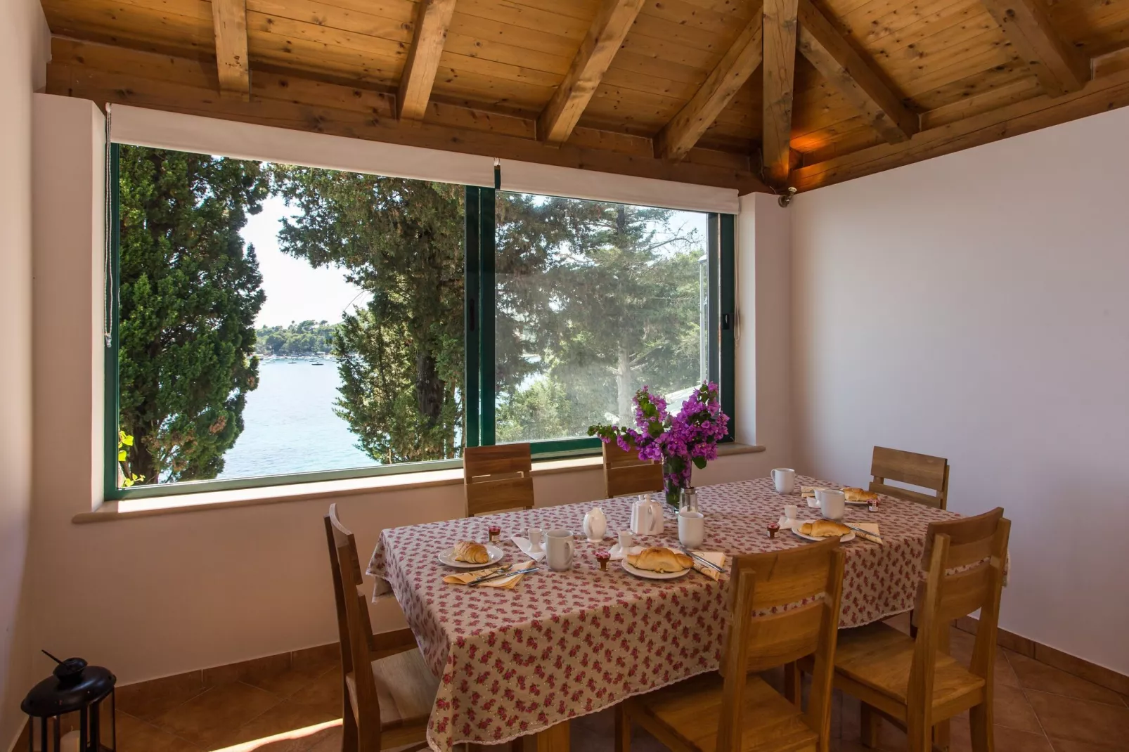 Villa Mirjana - One Bedroom Apartment with Terrace and Sea View (Naranča)-Dining room