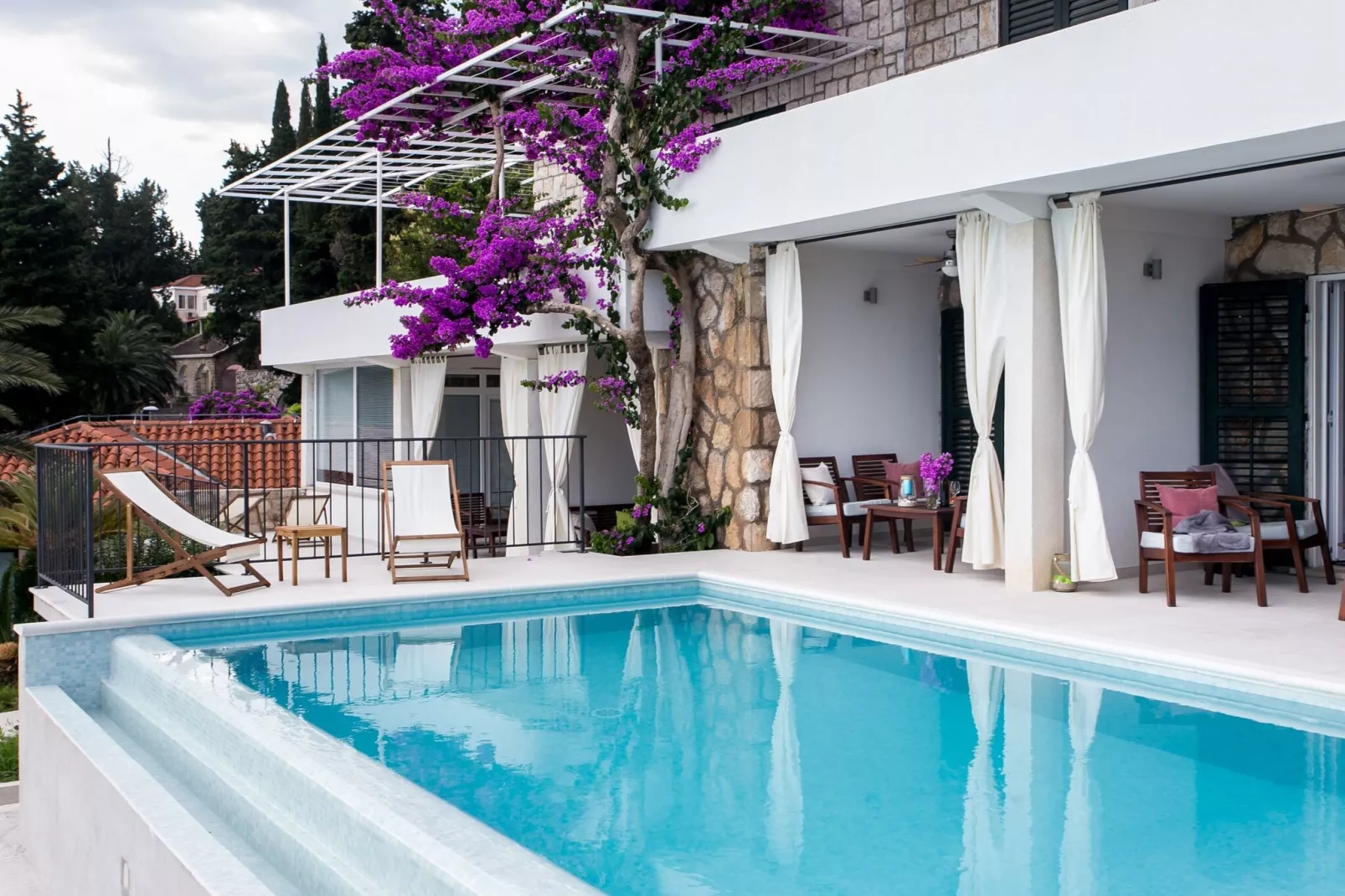 Villa Mirjana - One Bedroom Apartment with Terrace and Sea View (Naranča)-Pool