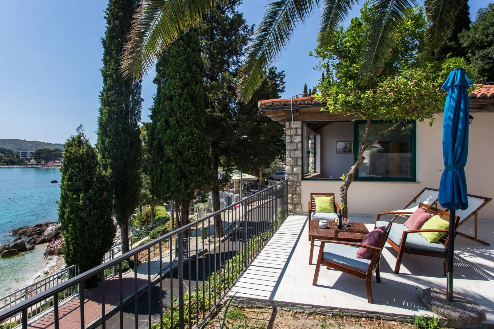 Villa Mirjana - One Bedroom Apartment with Terrace and Sea View (Naranča)-Terrace