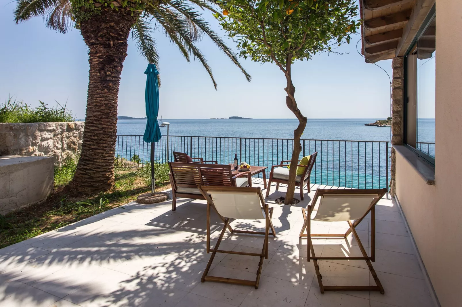Villa Mirjana - One Bedroom Apartment with Terrace and Sea View (Naranča)-Terrace