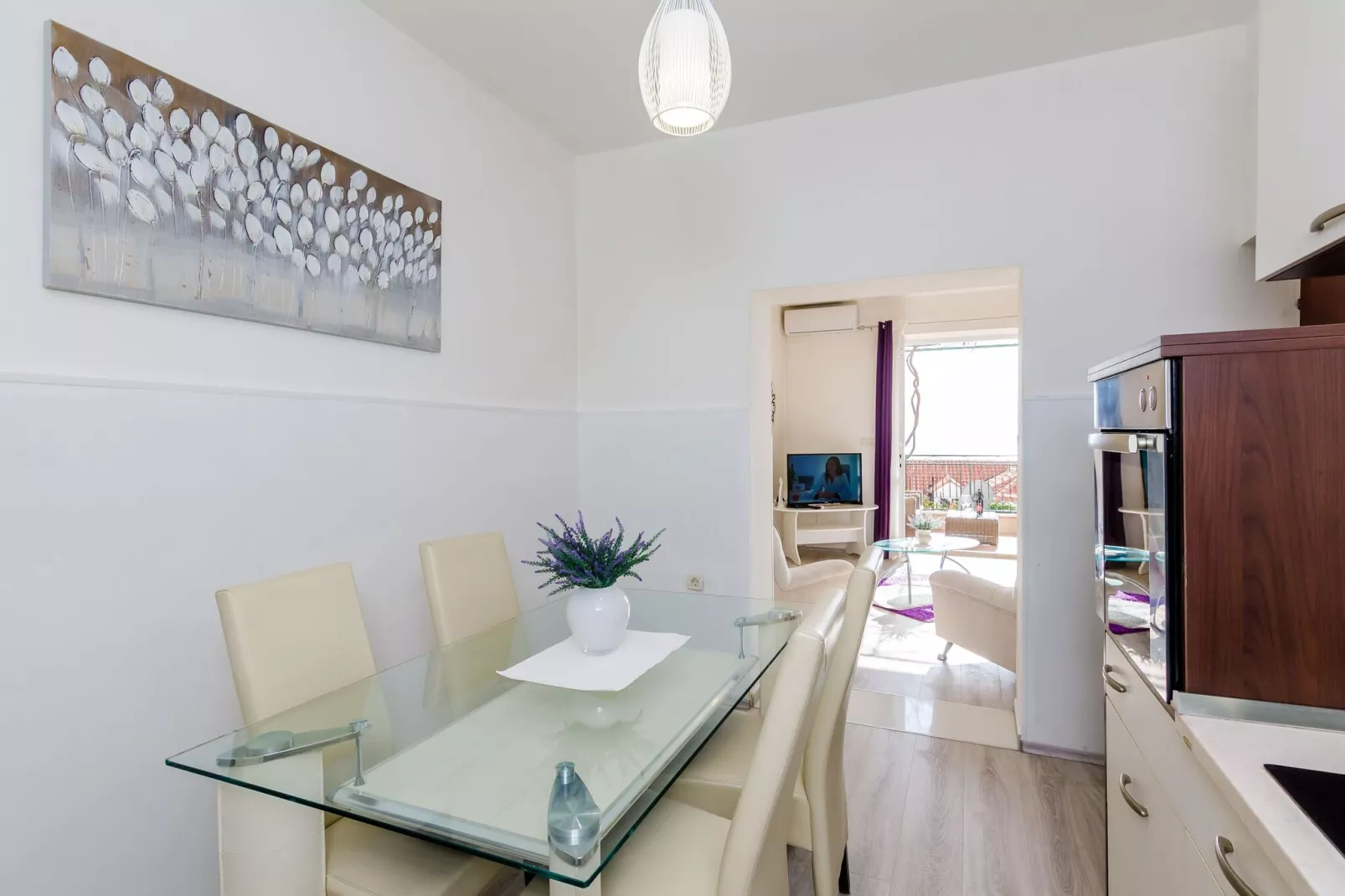 Apartments Isabora - Two-Bedroom Apartment with Terrace and Partial Sea View (Nea)-Dining room