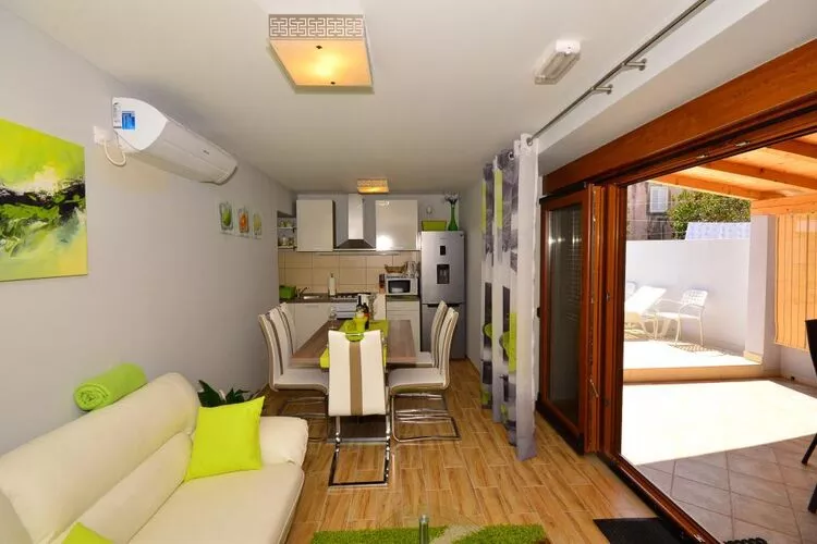 Holiday Home Belmondo- Three Bedroom Home with Terrace and Private Pool (A6)-Living room