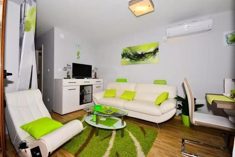 Holiday Home Belmondo- Three Bedroom Home with Terrace and Private Pool (A6)-Living room