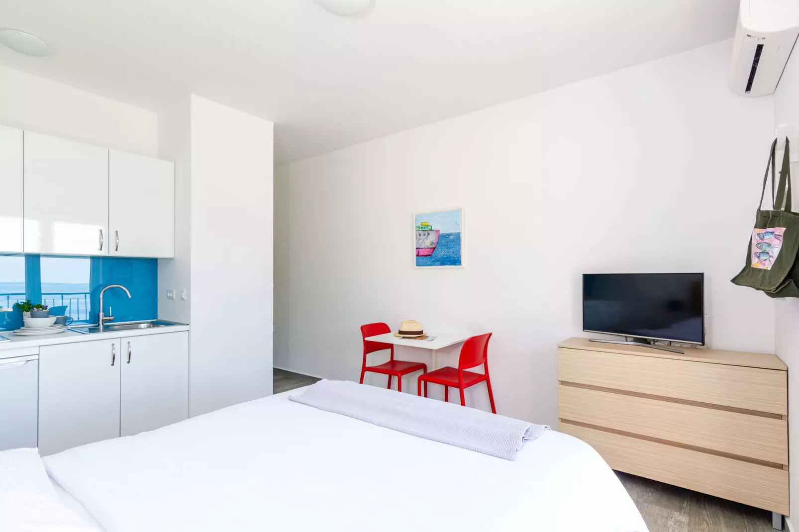 Apartments Villa Lukas - ''No.6'' Studio Apartment with Balcony and Sea View-Bedroom