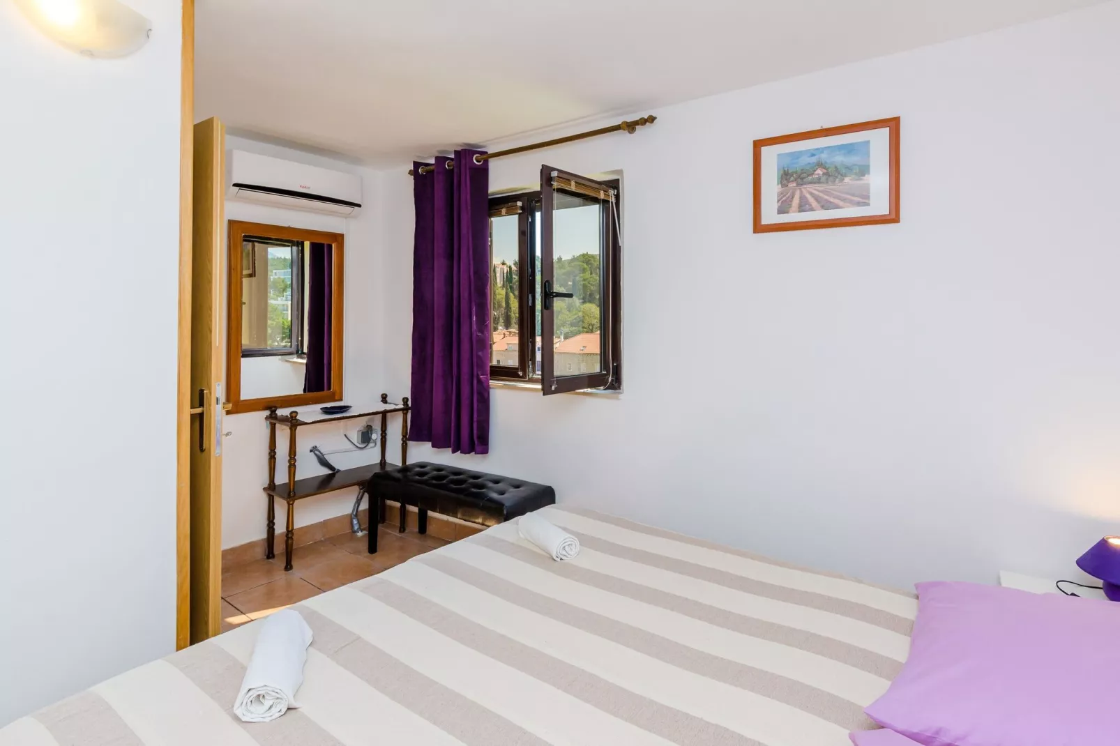 Apartments & Rooms Mihajica- Two Bedroom Apartment with Balcony and Sea View-Bedroom