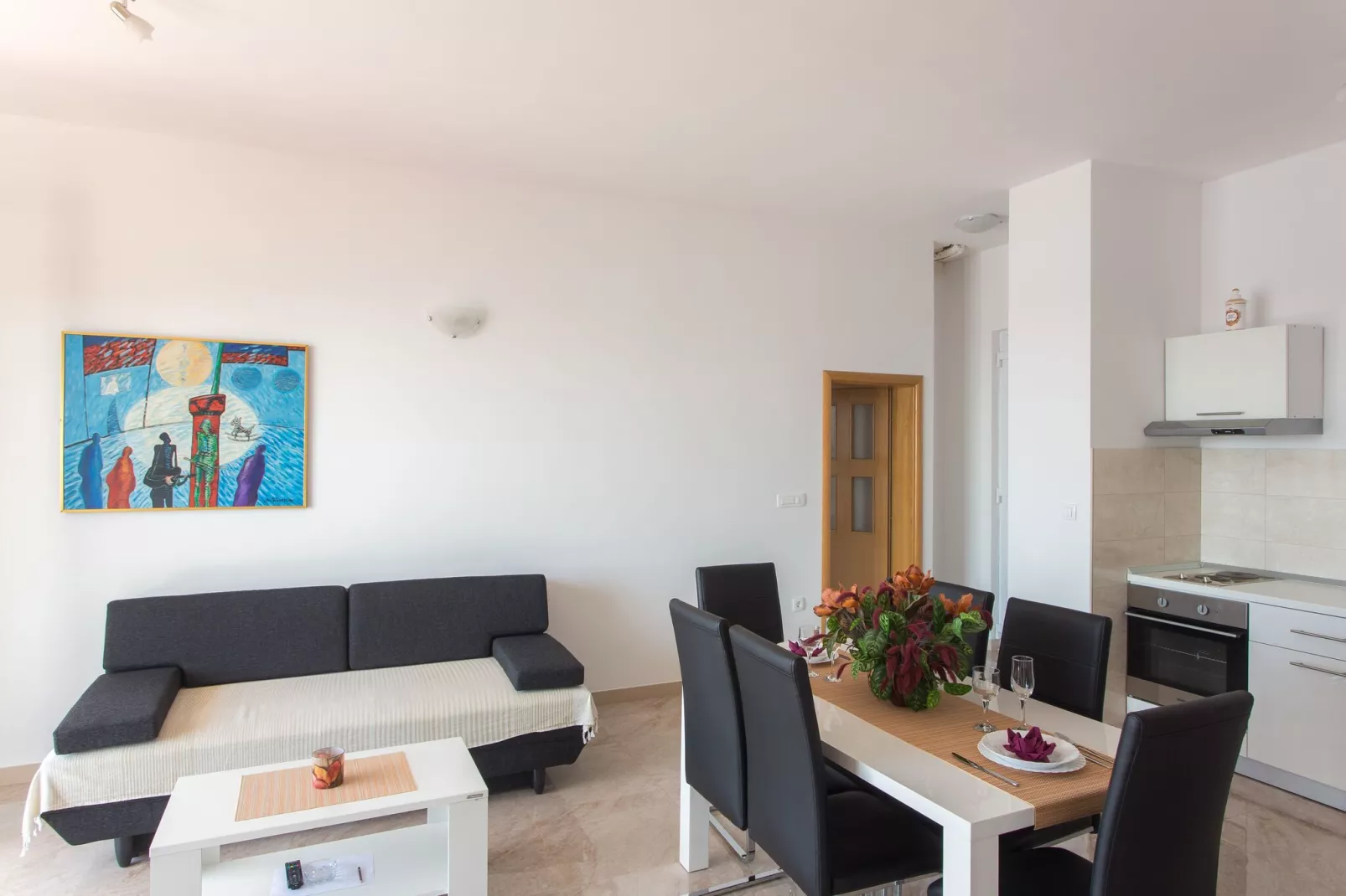 Apartments Villa Ari - Superior Three Bedroom Apartment with Balcony and Sea View (First Floor)-Living room