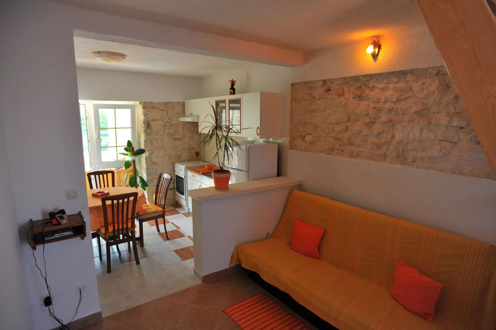 Apartments Tino- Two Bedroom Apartment with Terrace and Sea View(A2)-Living room