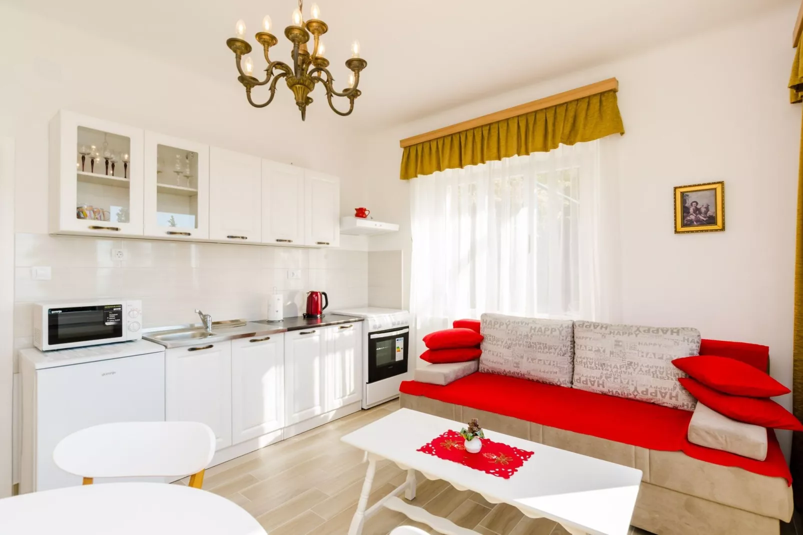Guest House Villa Nina- One Bedroom Apartment with Sea View (Apt1)-Living room
