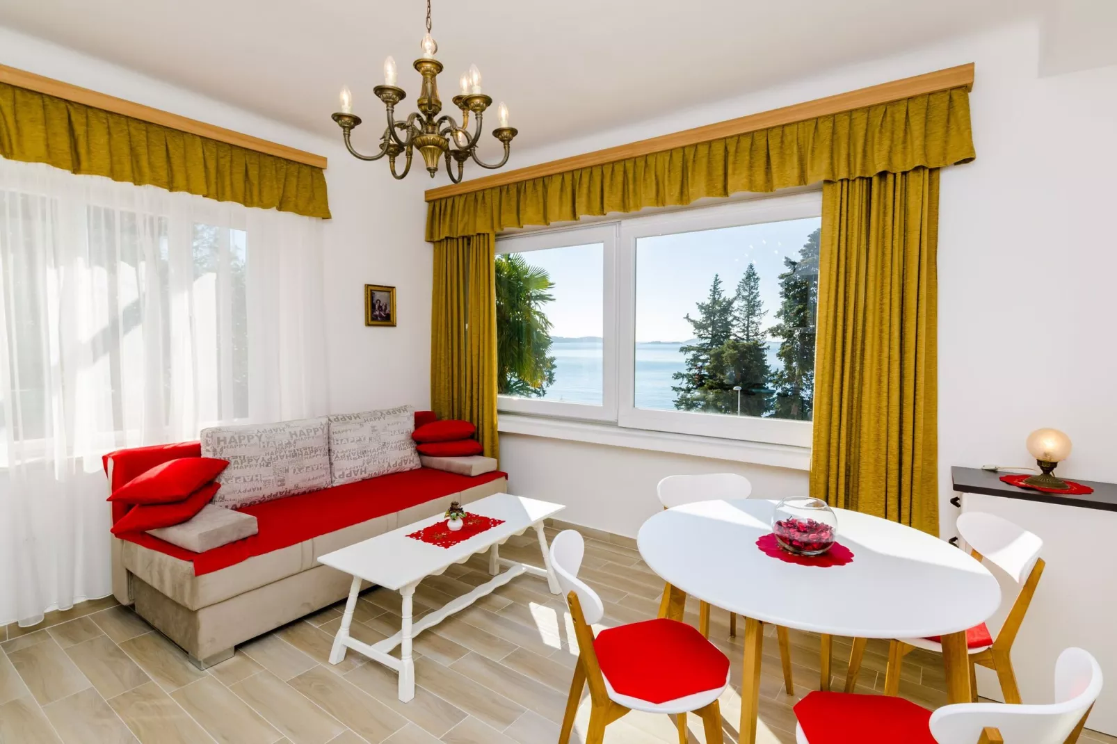 Guest House Villa Nina- One Bedroom Apartment with Sea View (Apt1)-Living room
