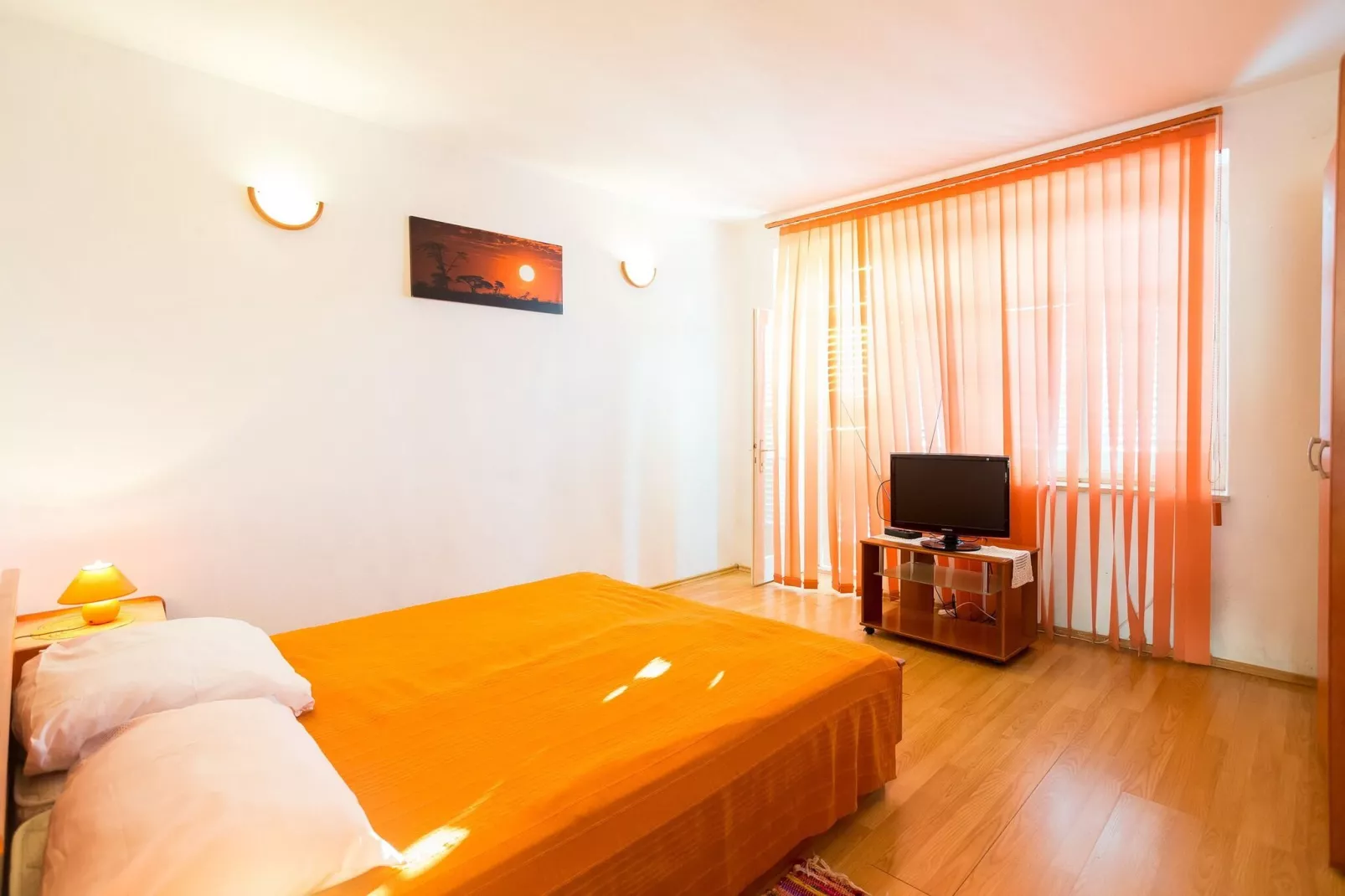 Apartments Sany- Two Bedroom Apartment with Balcony and Sea View-Bedroom