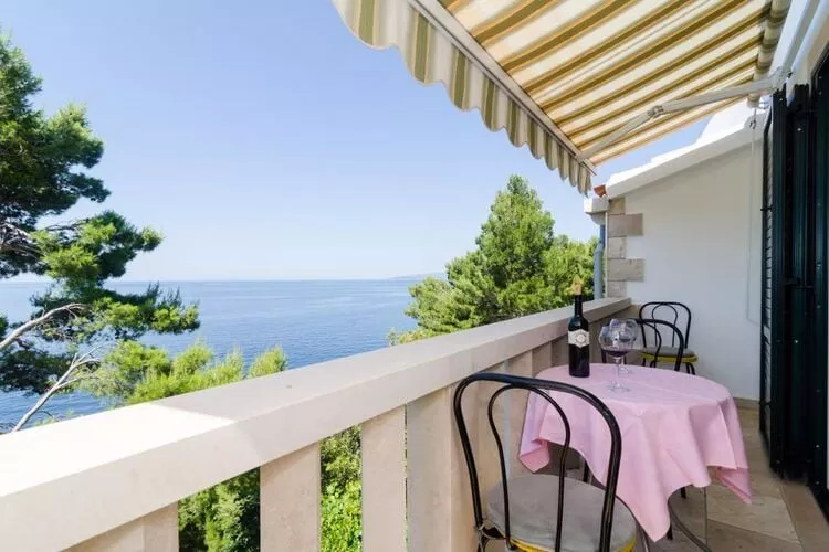 Apartments Plavac Mali- Two Bedroom Apartment with Balcony and Sea View-Terrace balcony