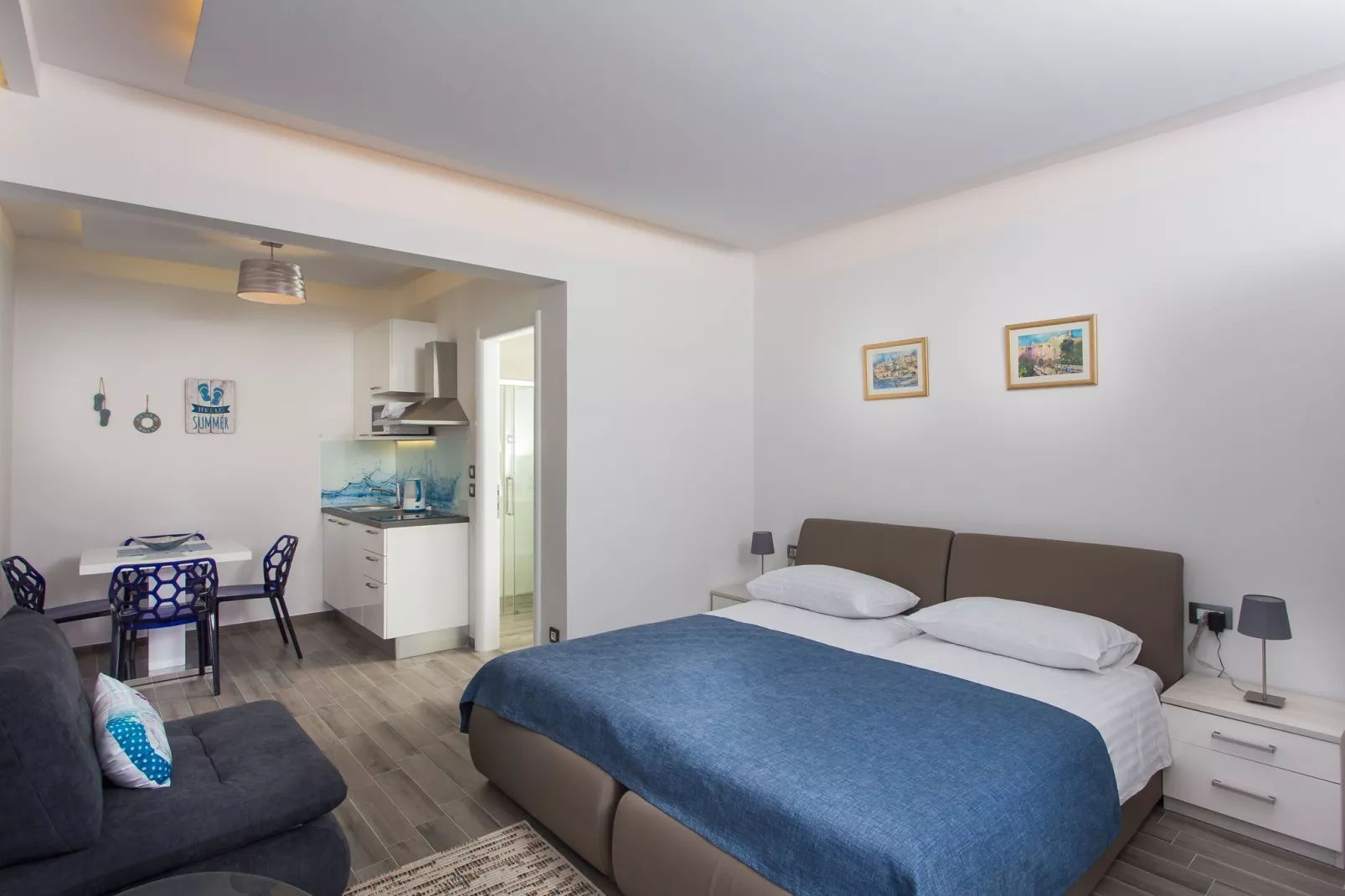 Apartments Villa Peragro - Superior Studio Apartment (PLAVI)-Bedroom