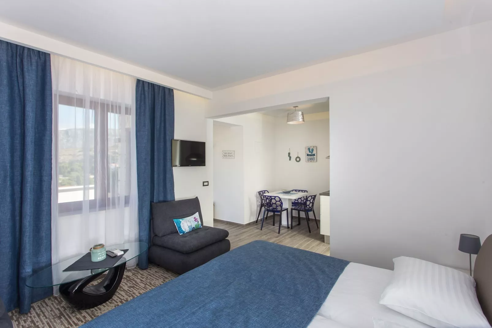 Apartments Villa Peragro - Superior Studio Apartment (PLAVI)-Bedroom