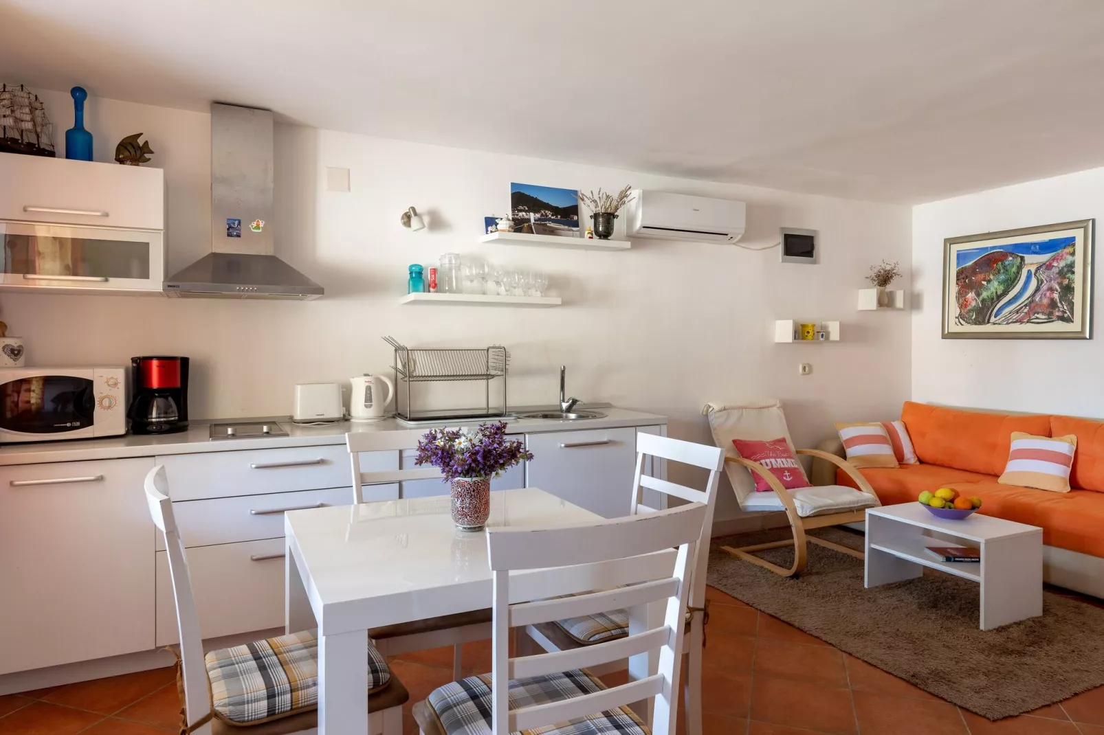Holiday Home Anima Maris- Duplex Two Bedroom Holiday Home with Terrace and Sea View-Wohnzimmer