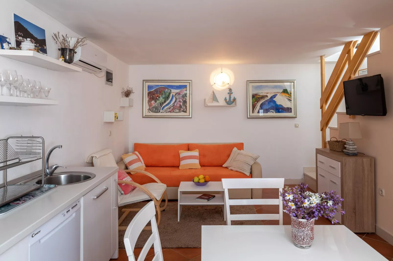 Holiday Home Anima Maris- Duplex Two Bedroom Holiday Home with Terrace and Sea View-Küche
