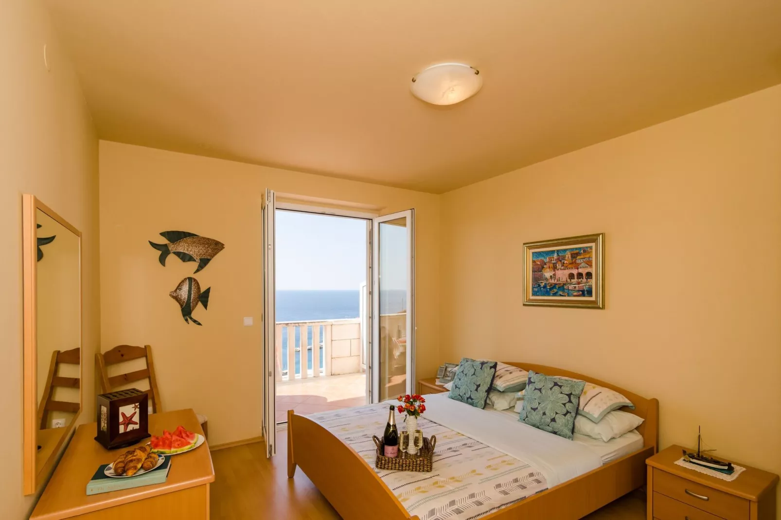 Apartments Bonavista - Superior Two Bedroom Apartment with Balcony and Sea View (A1)-Chambre