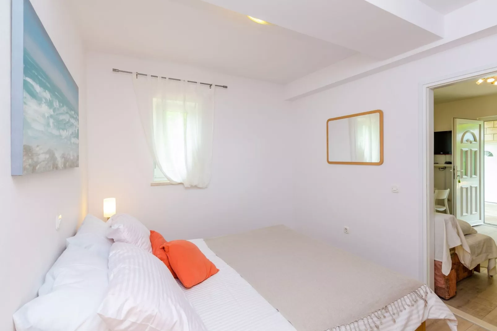 Color Apartments - One Bedroom Apartment with Terrace and Partial Sea View (Blue)-Bedroom