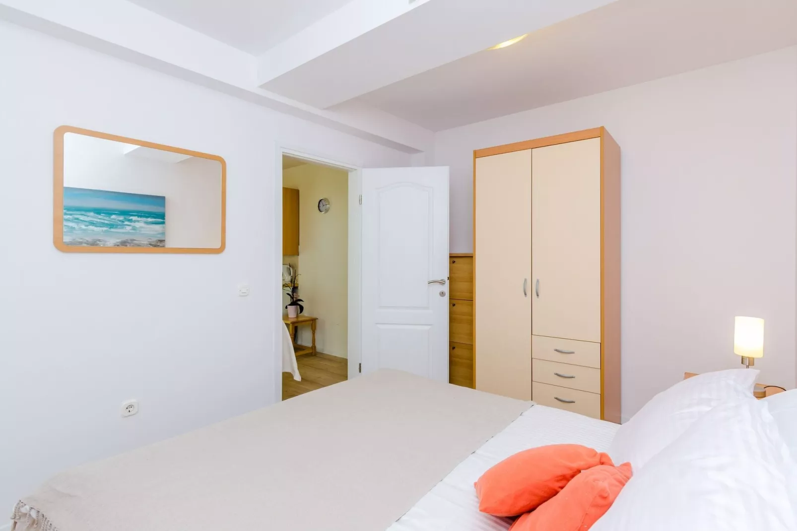 Color Apartments - One Bedroom Apartment with Terrace and Partial Sea View (Blue)-Bedroom