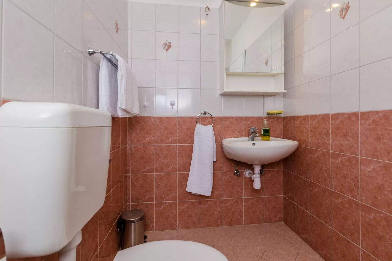 Color Apartments - Standard One-Bedroom Apartment with Terrace and Partial Sea View (Red)-Bathroom