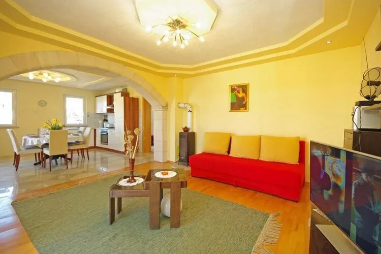 Apartments Villa Rose - Two-Bedroom Apartment with Sea View Terrace-Wohnzimmer