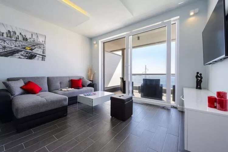 Apartment LaVilla - Two Bedroom Apartment with Balcony and Sea View (Žuti)-Wohnzimmer