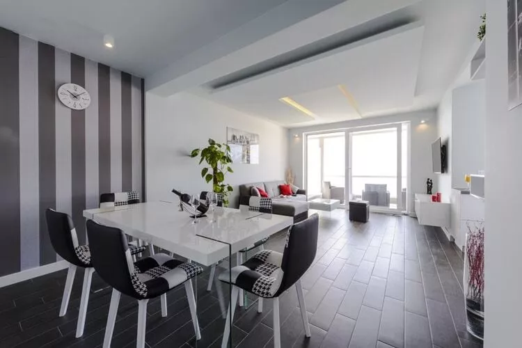 Apartment LaVilla - Two Bedroom Apartment with Balcony and Sea View (Žuti)-Esszimmer