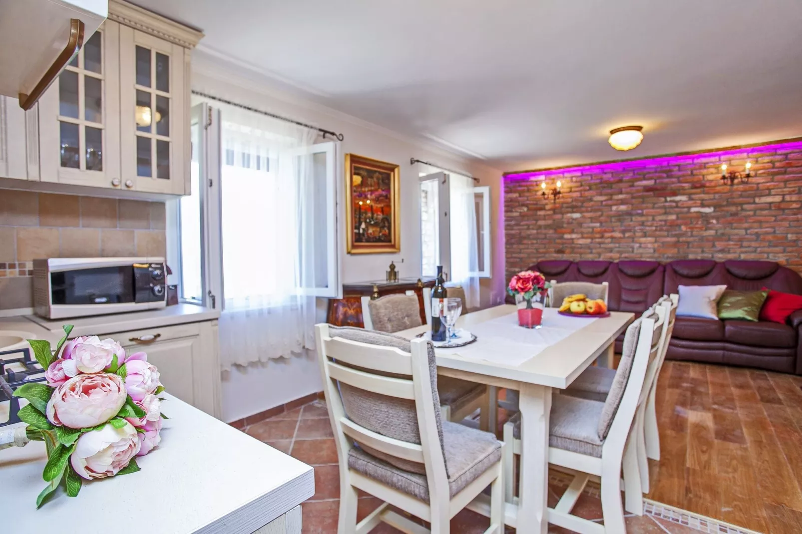 Stone House San Pelegrin-Two Bedroom Holiday Home with Terrace and Sea View-Salle à manger