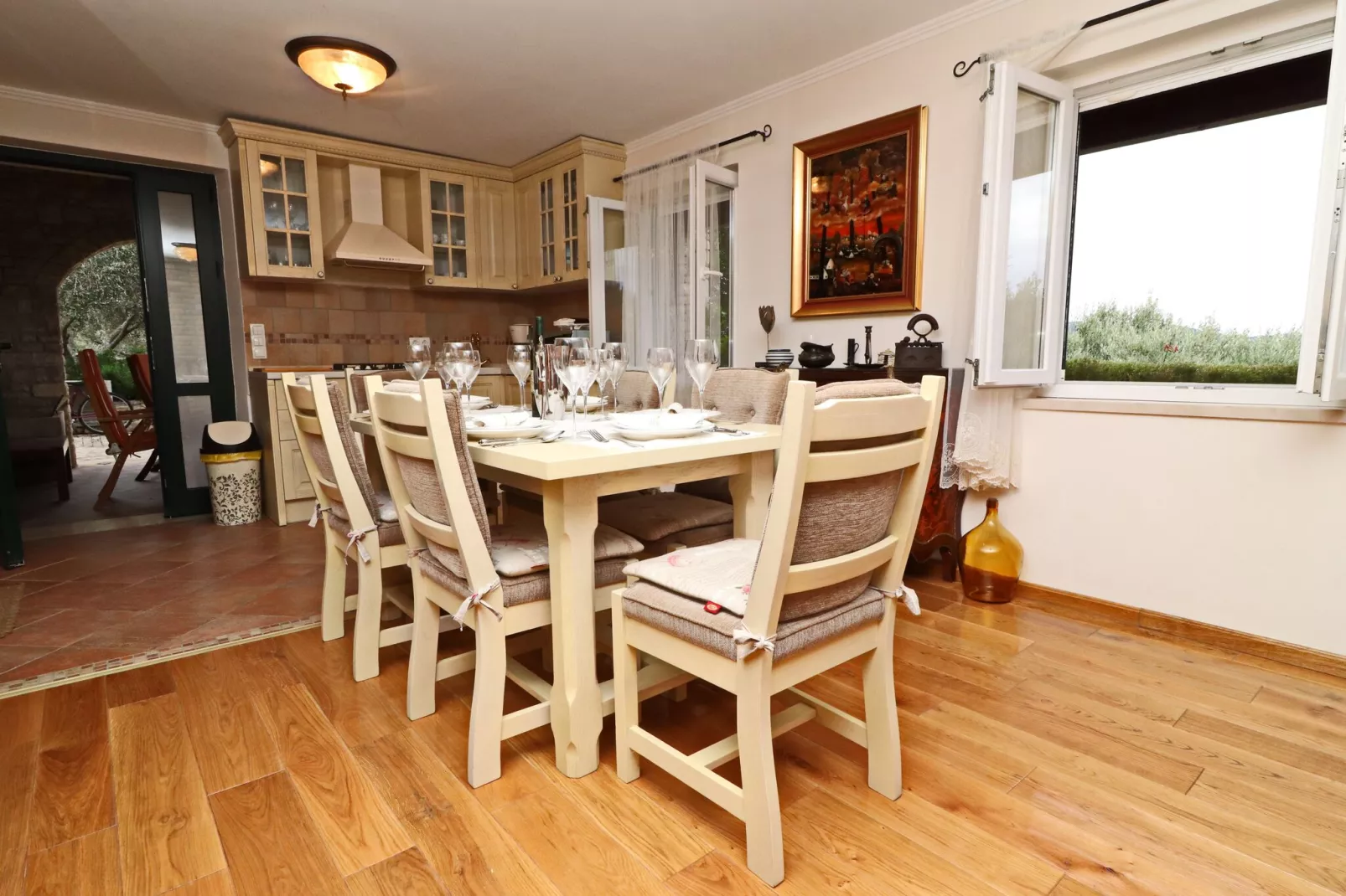 Stone House San Pelegrin-Two Bedroom Holiday Home with Terrace and Sea View-Salle à manger