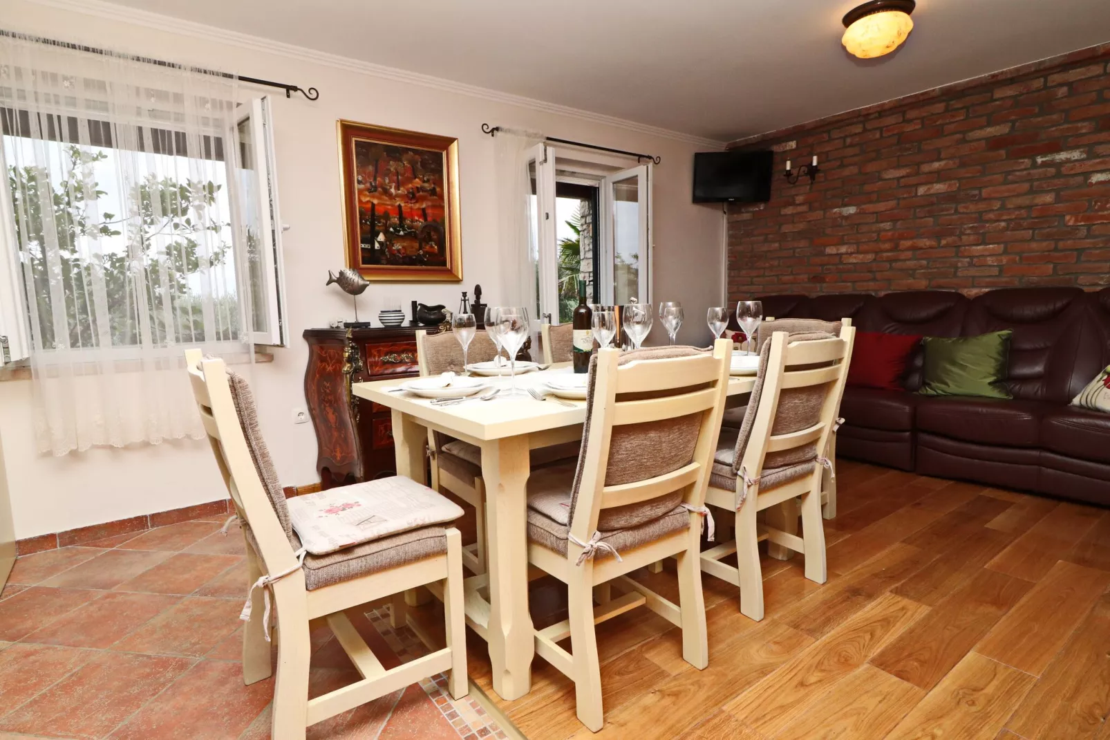 Stone House San Pelegrin-Two Bedroom Holiday Home with Terrace and Sea View-Salle à manger