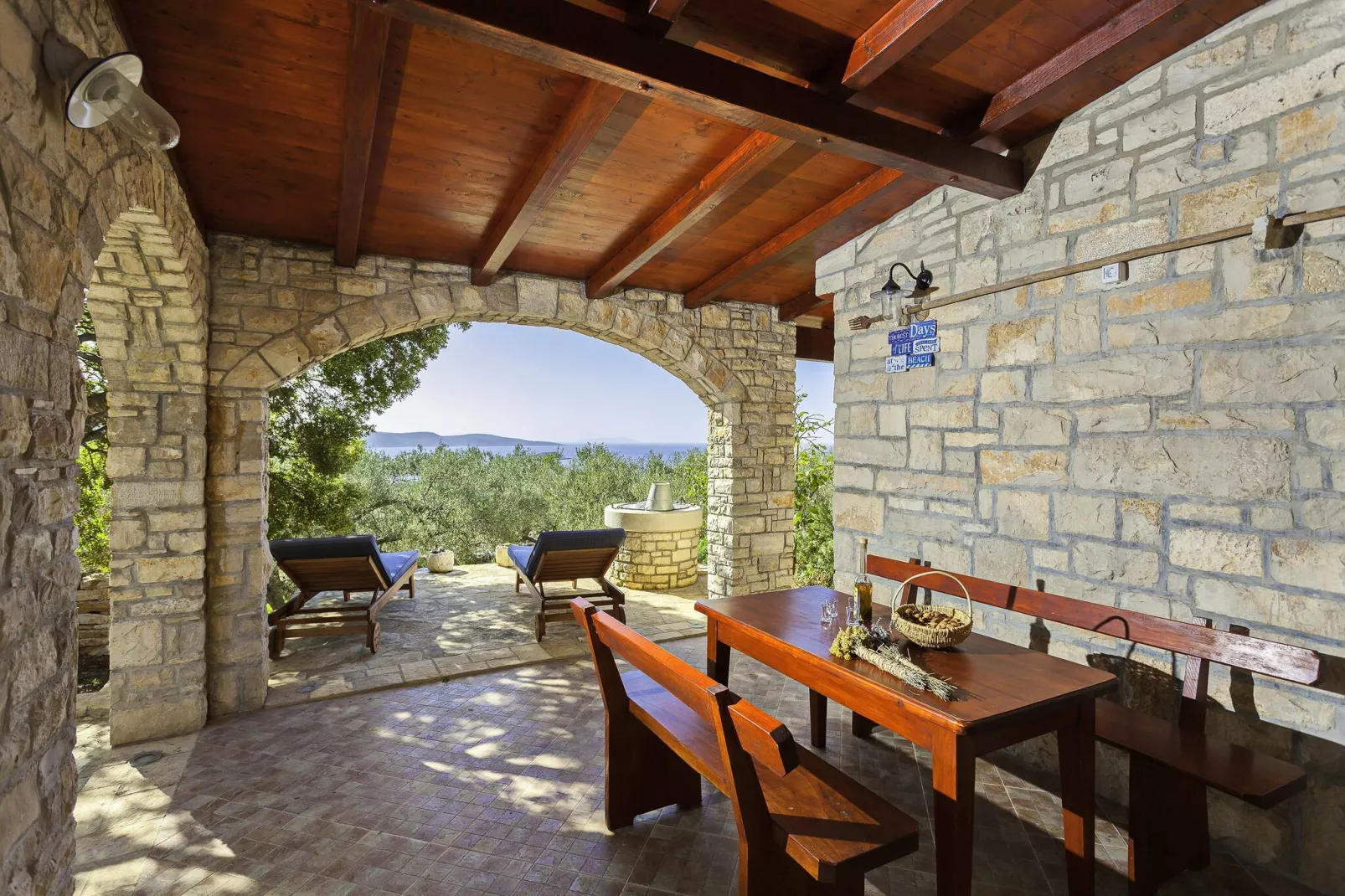 Stone House San Pelegrin-Two Bedroom Holiday Home with Terrace and Sea View-Terrasse