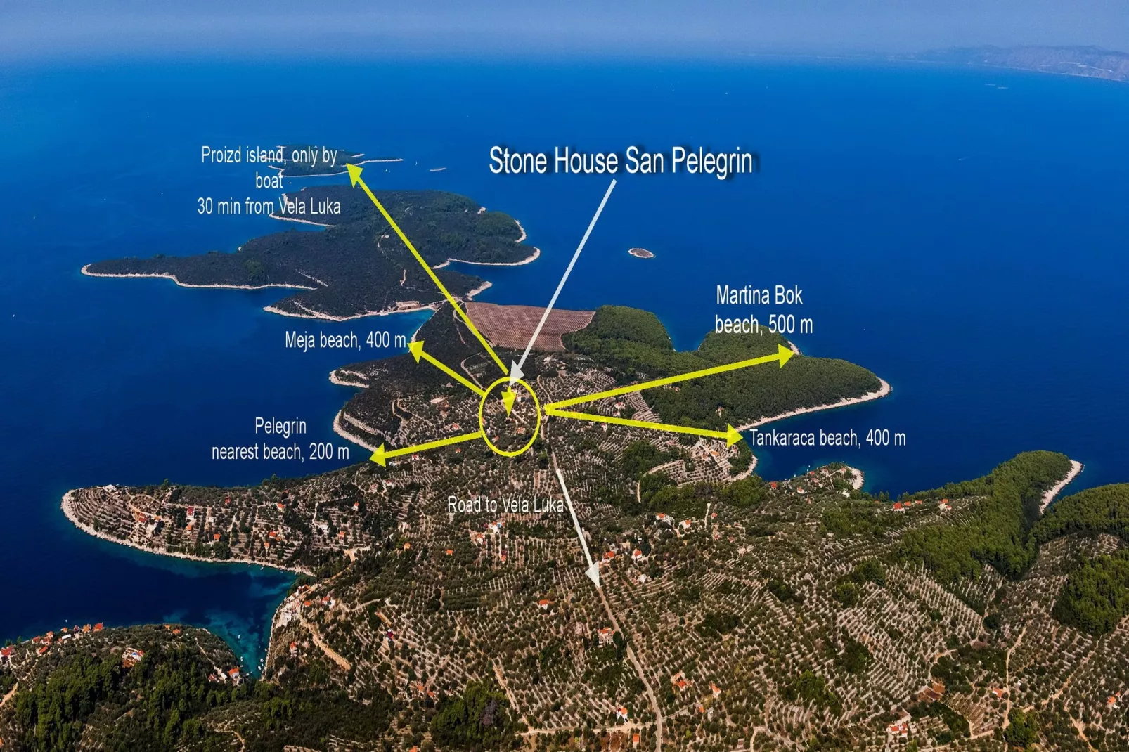 Stone House San Pelegrin-Two Bedroom Holiday Home with Terrace and Sea View-Vue