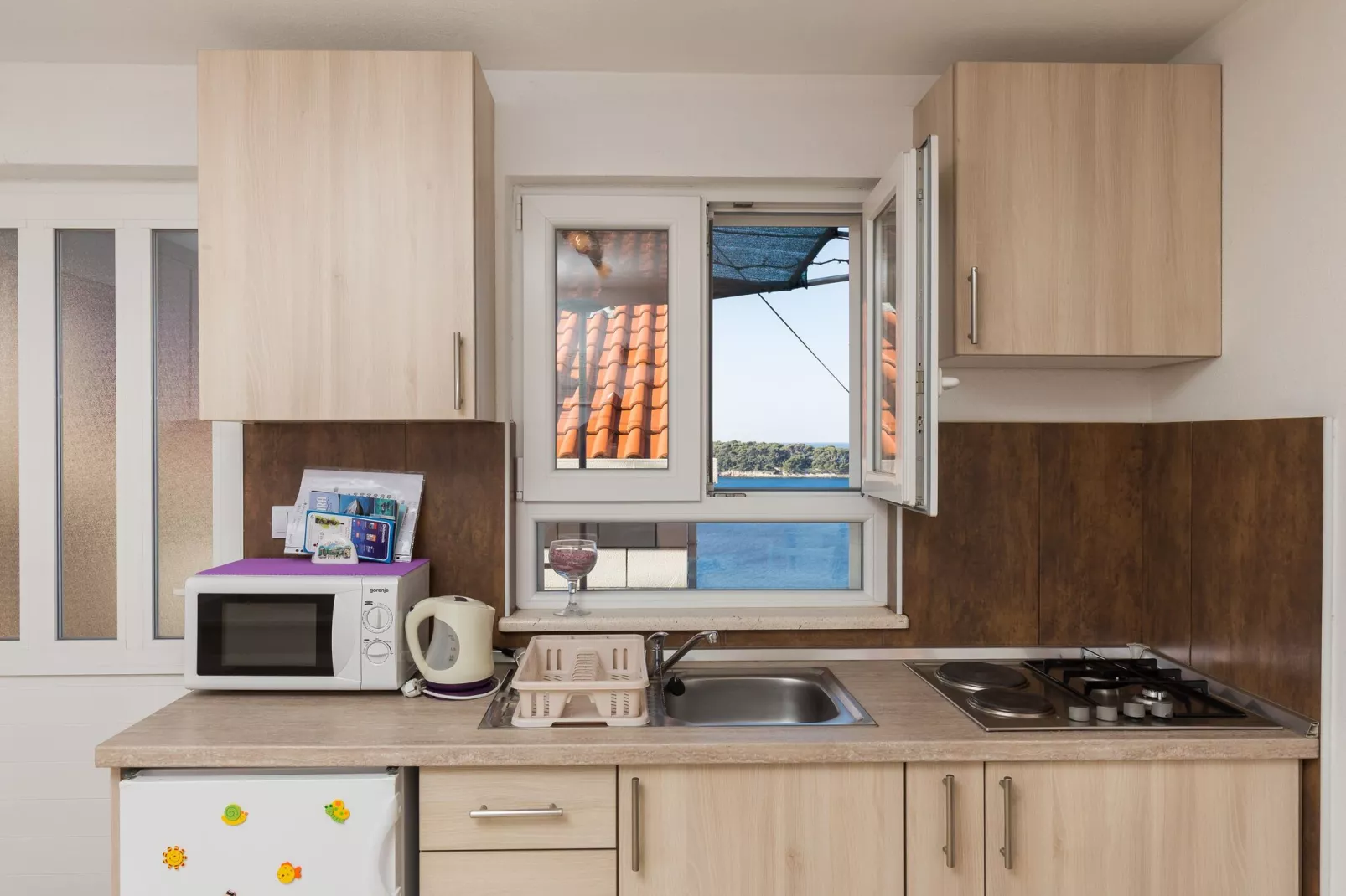 Apartments Lovro - Duplex One Bedroom Apartment with Terrace and Partial Sea View (1)-Kitchen