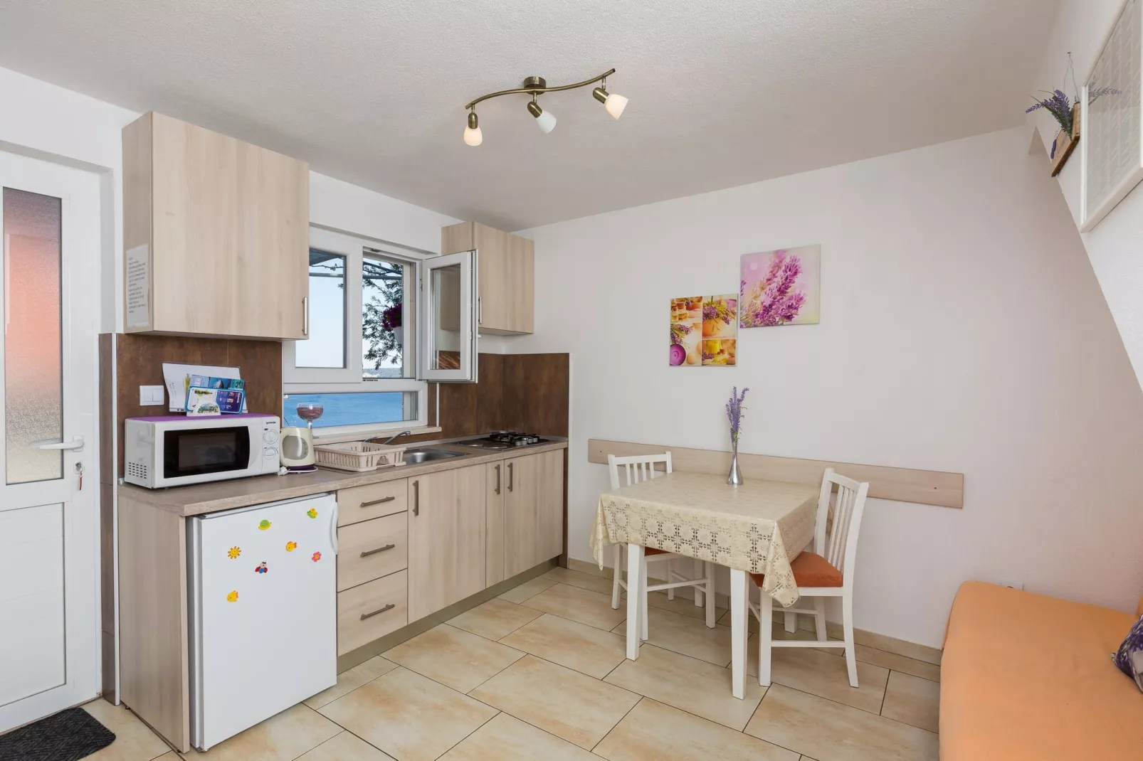 Apartments Lovro - Duplex One Bedroom Apartment with Terrace and Partial Sea View (1)-Kitchen