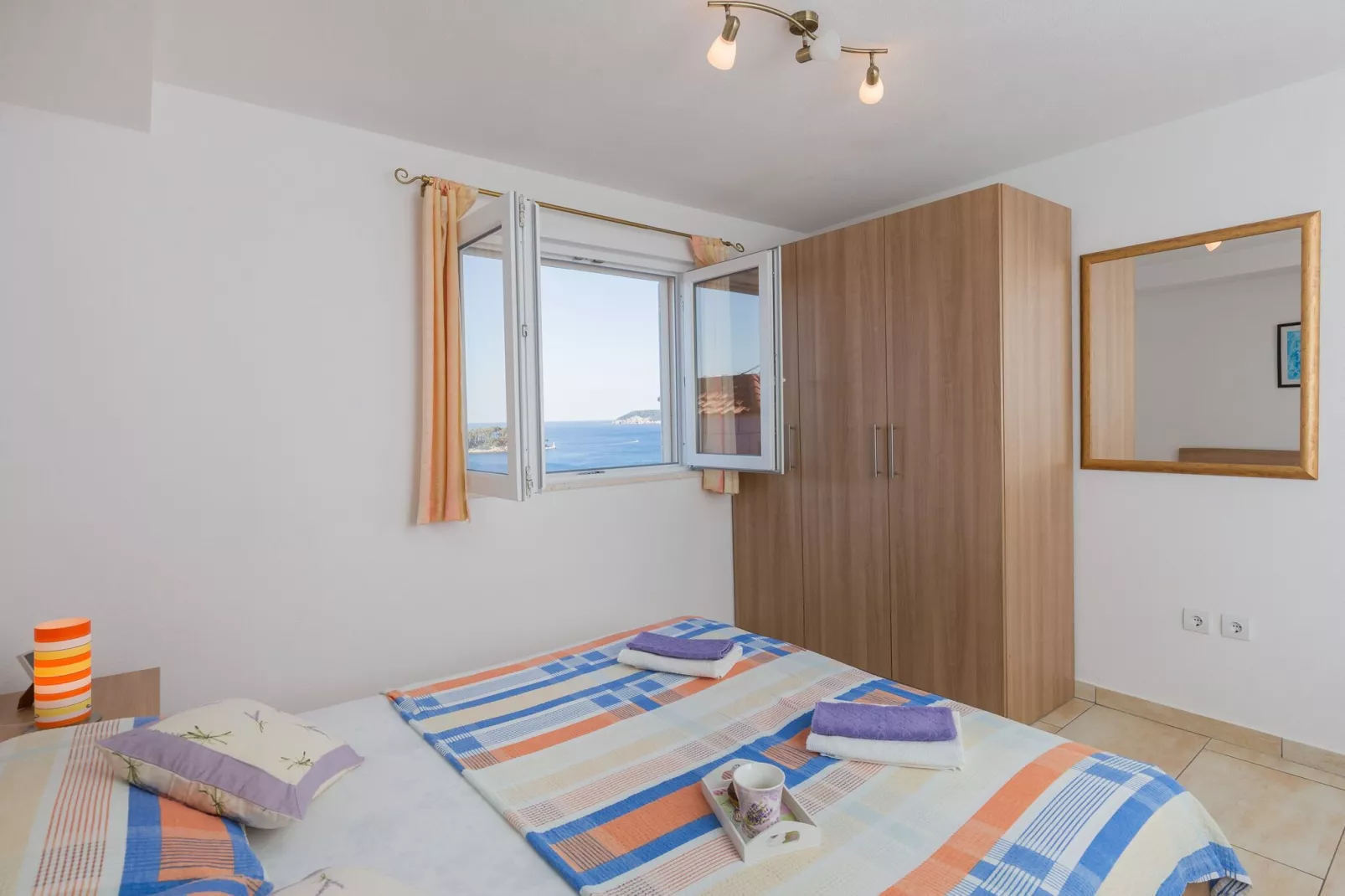 Apartments Lovro - Duplex One Bedroom Apartment with Terrace and Partial Sea View (1)-Bedroom