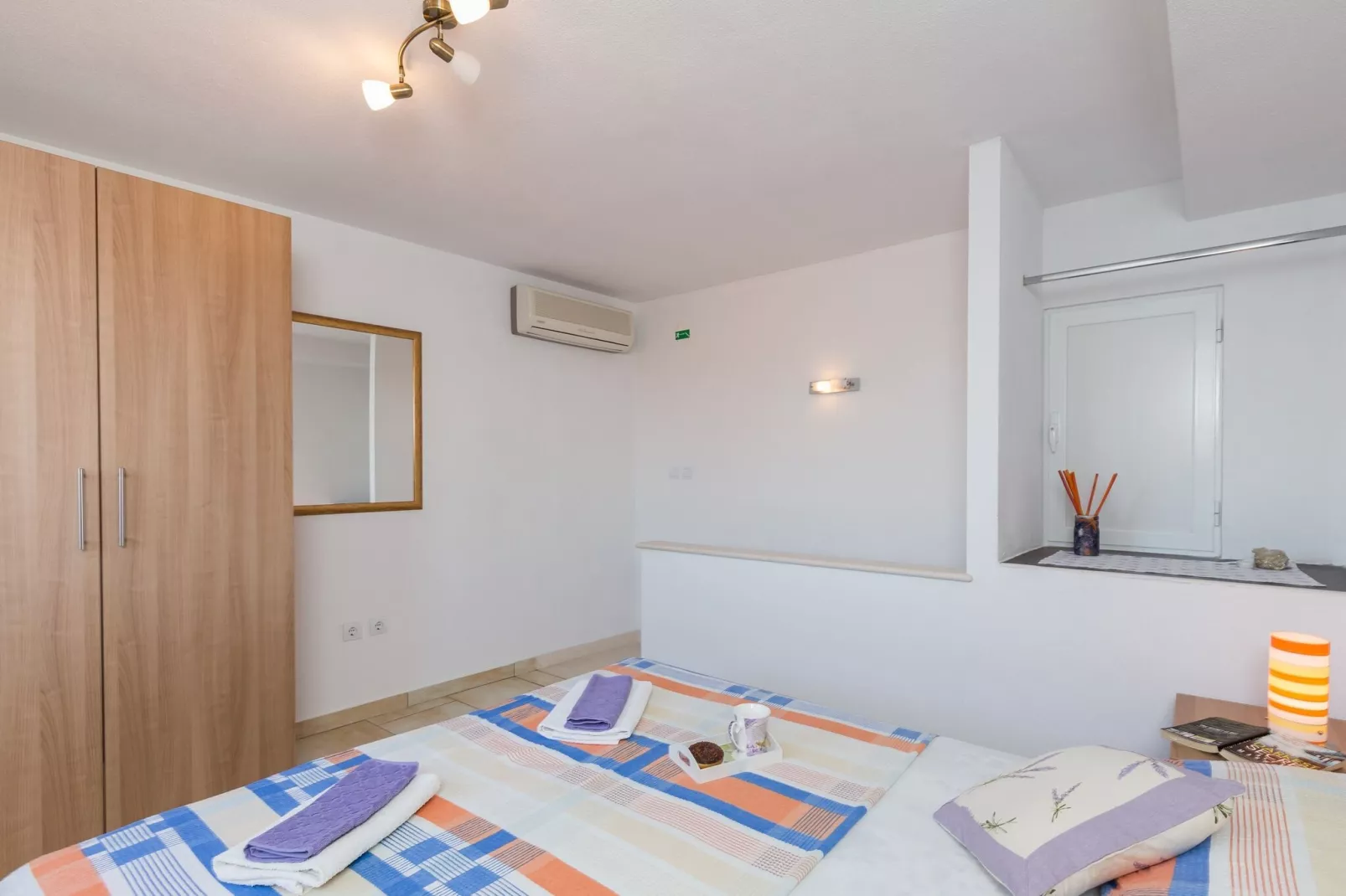 Apartments Lovro - Duplex One Bedroom Apartment with Terrace and Partial Sea View (1)-Bedroom