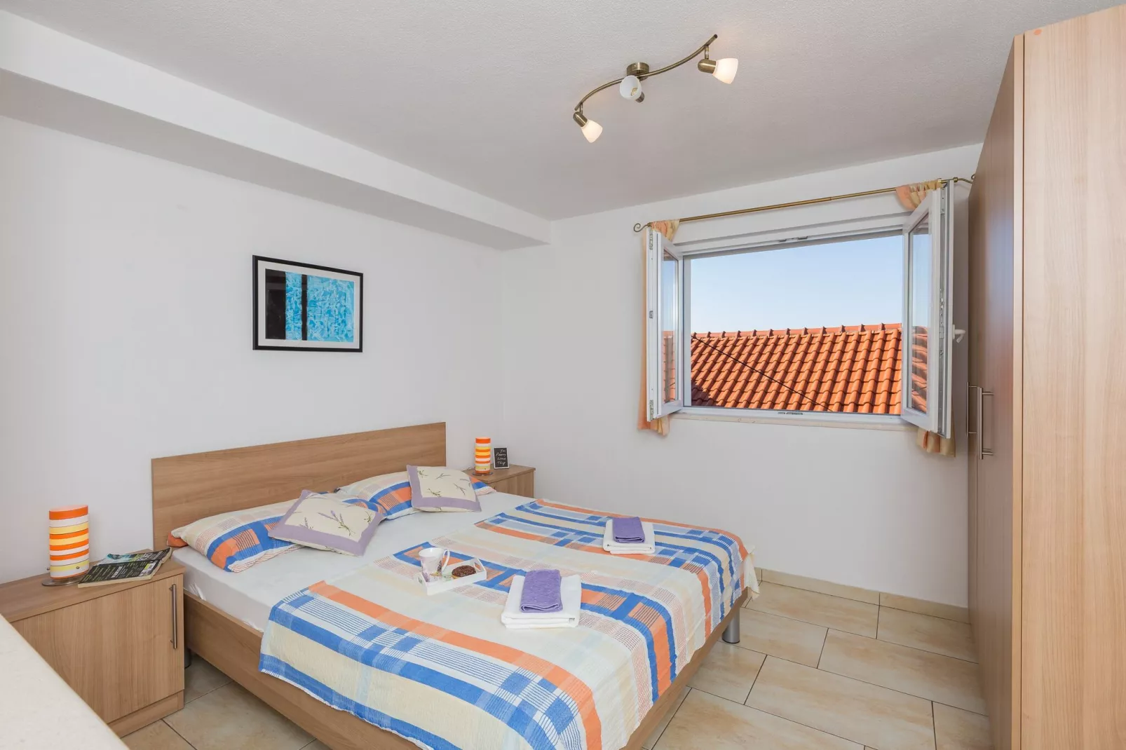 Apartments Lovro - Duplex One Bedroom Apartment with Terrace and Partial Sea View (1)-Bedroom