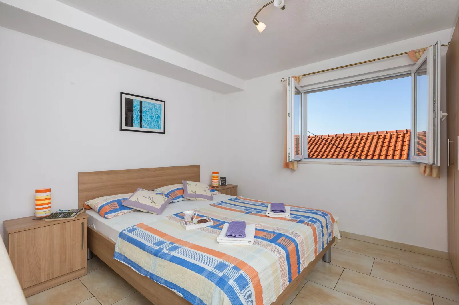 Apartments Lovro - Duplex One Bedroom Apartment with Terrace and Partial Sea View (1)-Bedroom