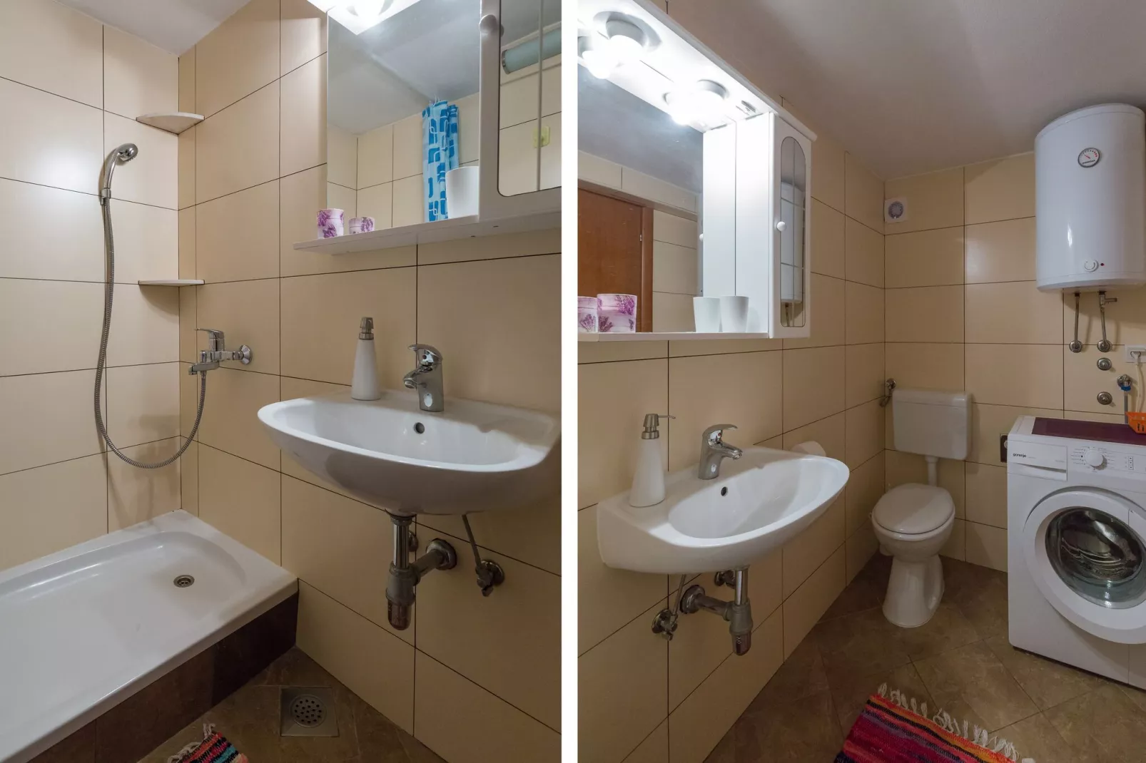 Apartments Lovro - Duplex One Bedroom Apartment with Terrace and Partial Sea View (1)-Bathroom
