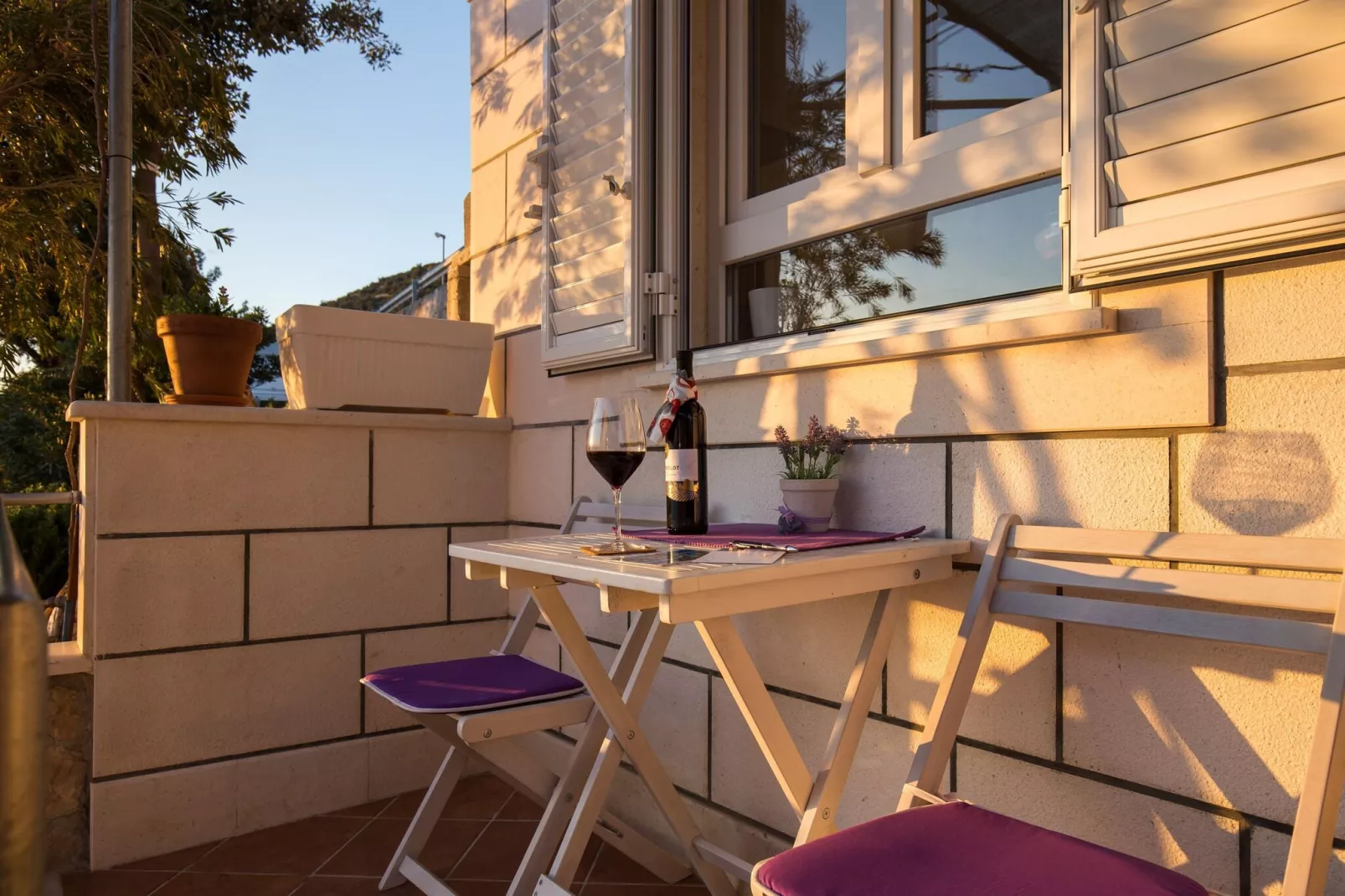 Apartments Lovro - Duplex One Bedroom Apartment with Terrace and Partial Sea View (1)-Terrace