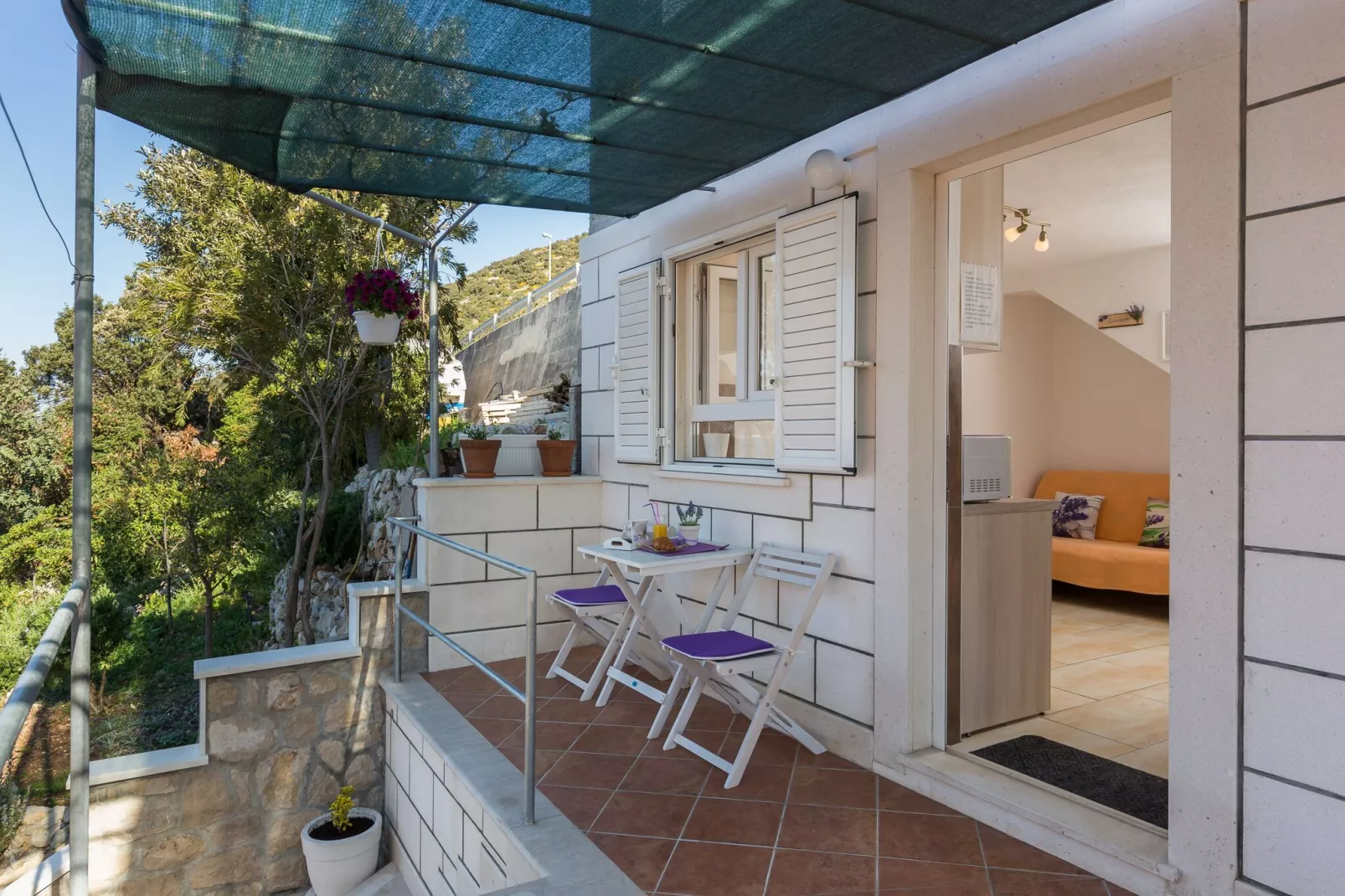 Apartments Lovro - Duplex One Bedroom Apartment with Terrace and Partial Sea View (1)-Terrace