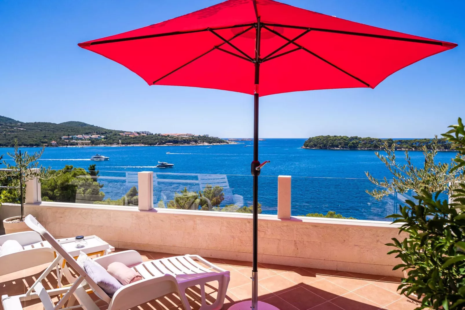 Apartments Lovro - One Bedroom Apartment with Terrace and Sea View (2)-View