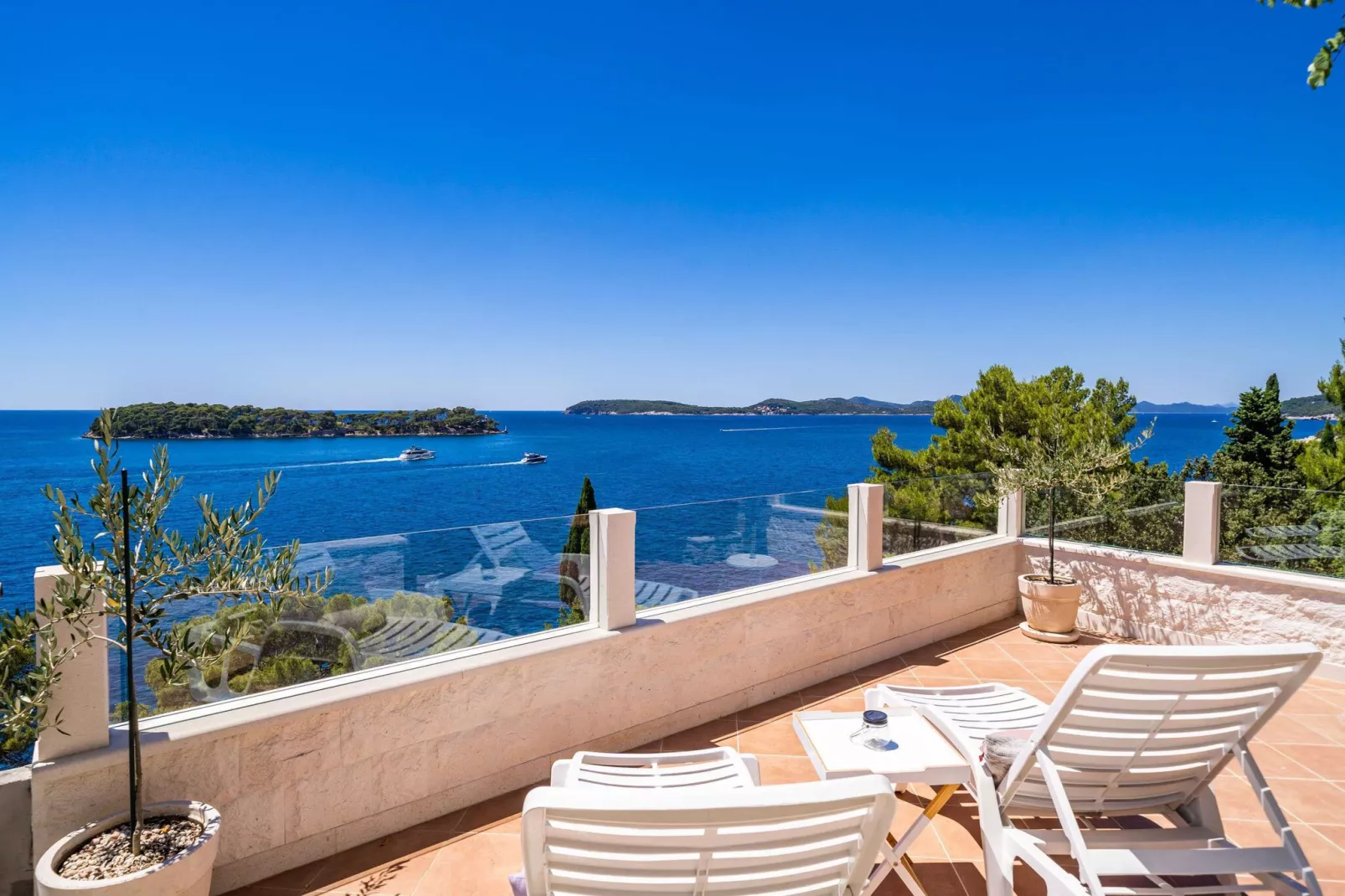 Apartments Lovro - One Bedroom Apartment with Terrace and Sea View (2)-View